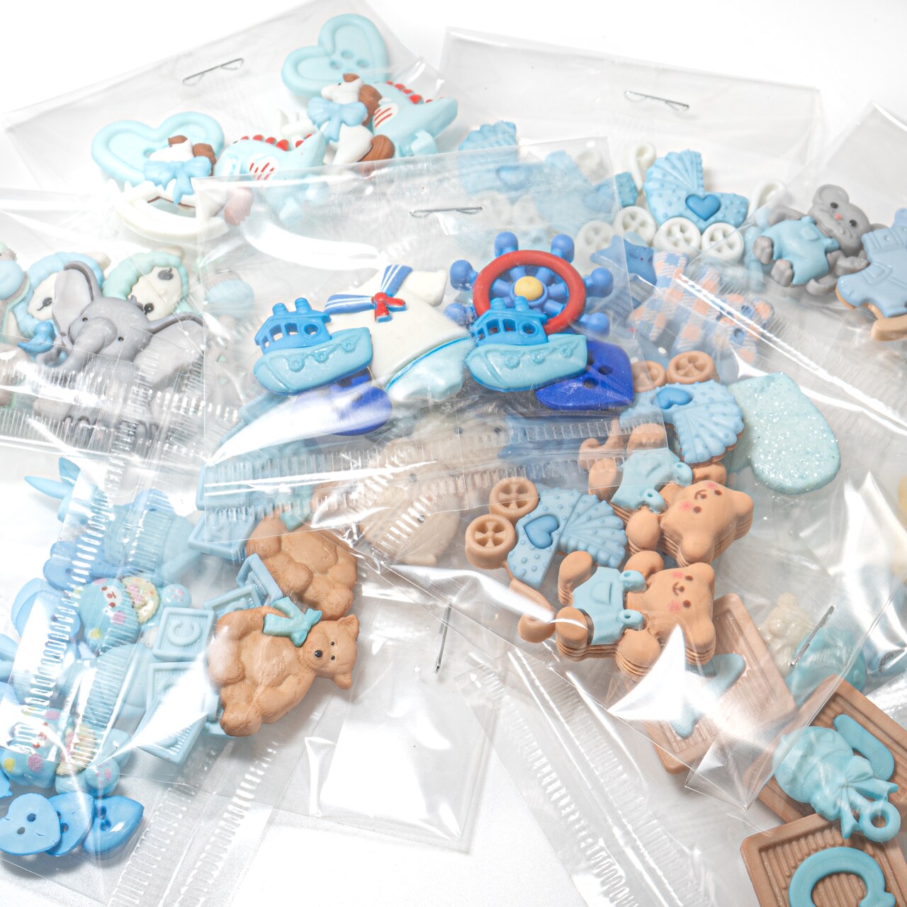 Dress It Up Button Shop 12 Pack Baby Boy Embellishment Bundle, 100 pieces